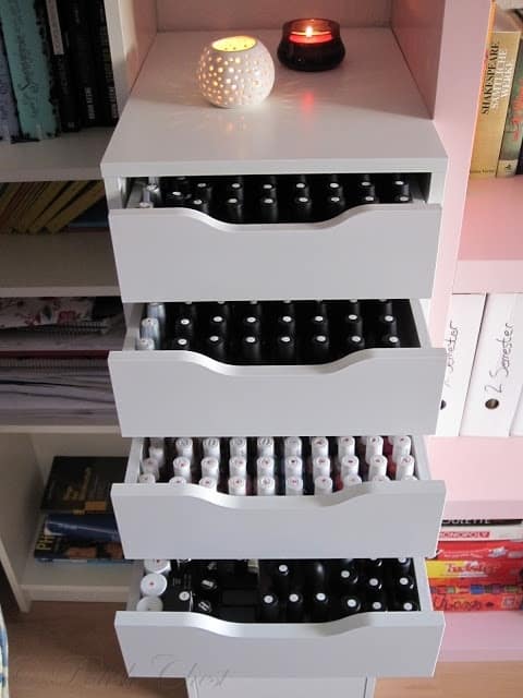 Nail polish storage drawers