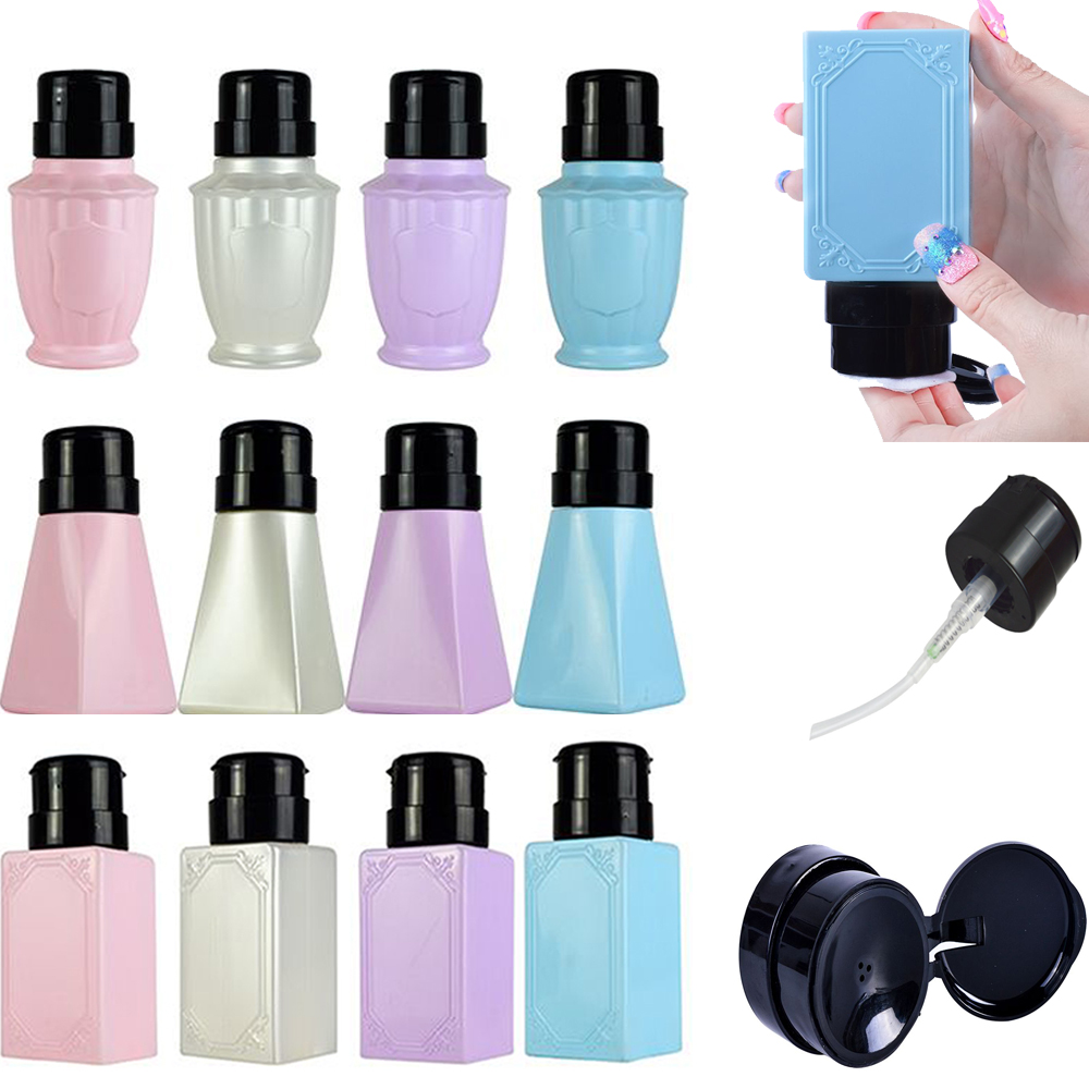 1PC 200ml Empty Pump Bottle Cleaner Bottle Liquid Alcohol Press Nail Polish Remover Dispenser