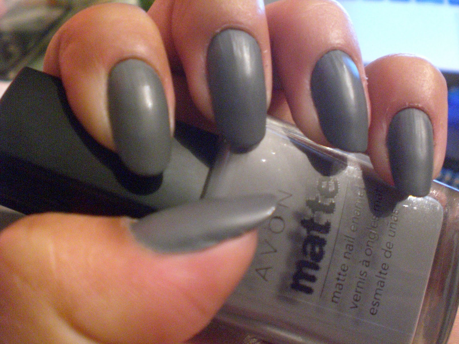 Matte nails with graphic designs