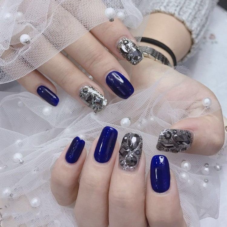 Classic blue nail polish