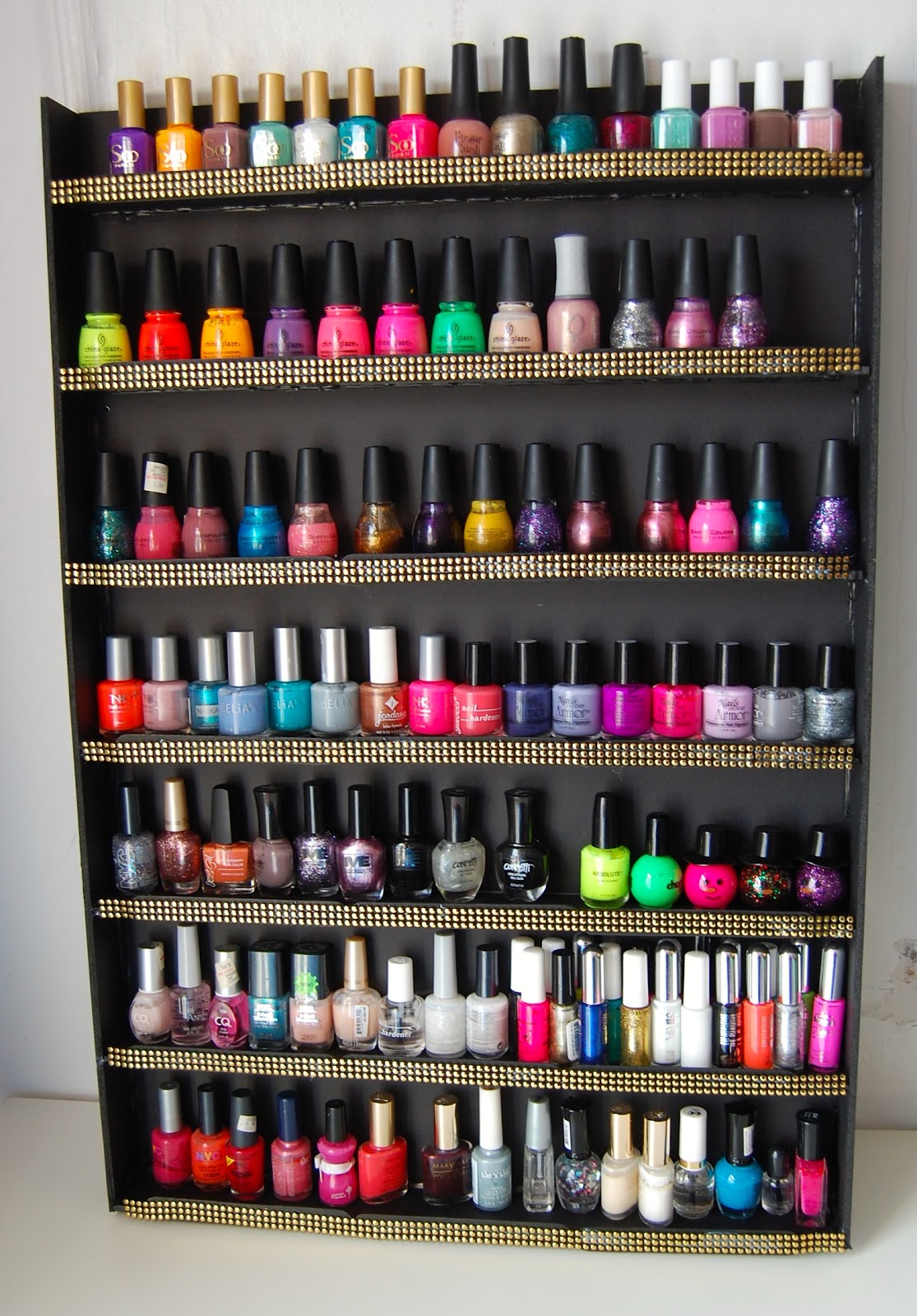 DIY Nail Polish Wall Rack
