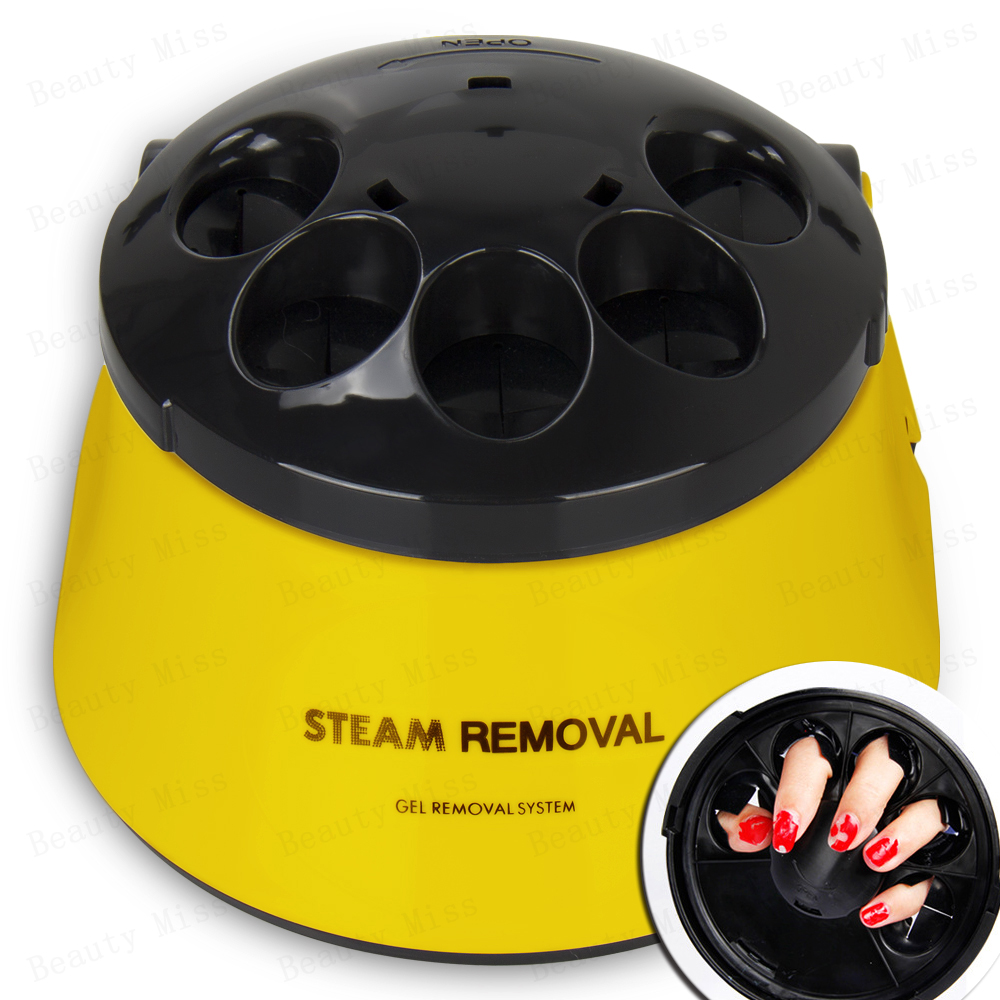 Yellow Nail Gel Polish Remover Machine Steam Off Gel Removal Nail