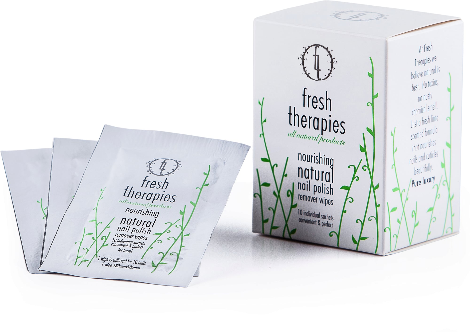 Fresh Therapies Natural Nail Polish Remover Wipes
