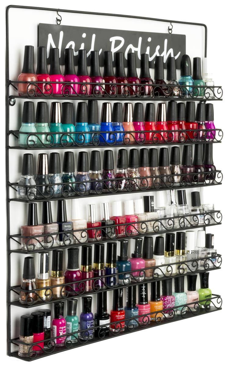 Nail Polish Wall Rack Organizer, 6 Shelf,Holds Up To 102 Bottles (Gloss
