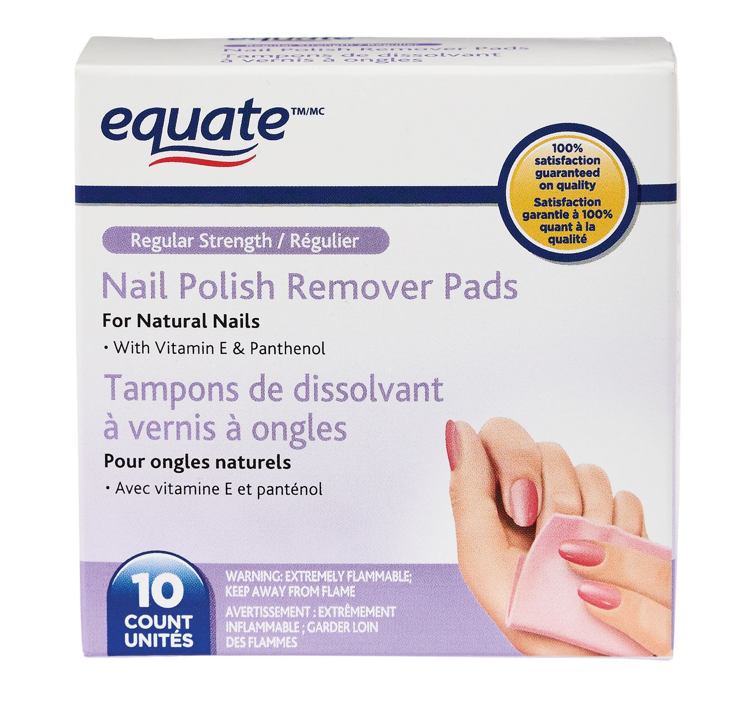 Equate Regular Strength Nail Polish Remover Pads