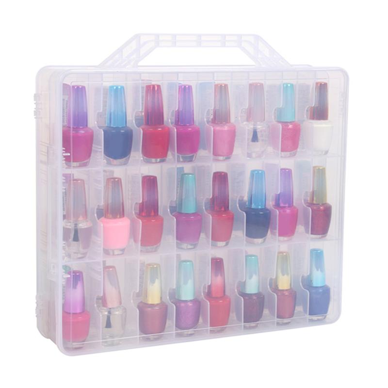Clear Nail Polish Organizer Holder Case for 48 Bottles Adjustable