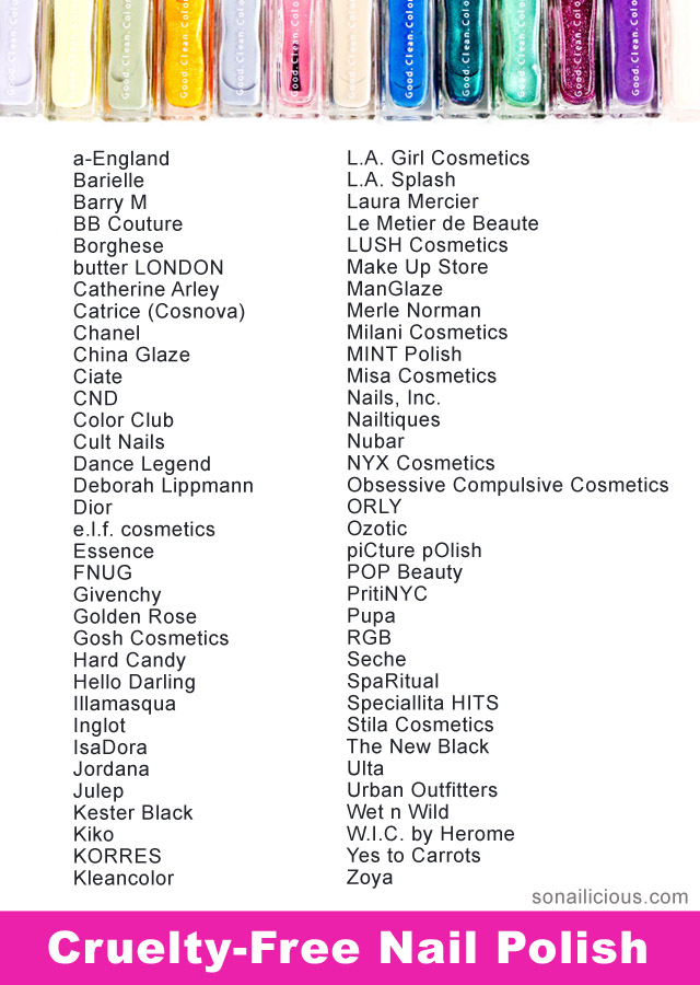 Cruelty-Free Nail Polish Brands List