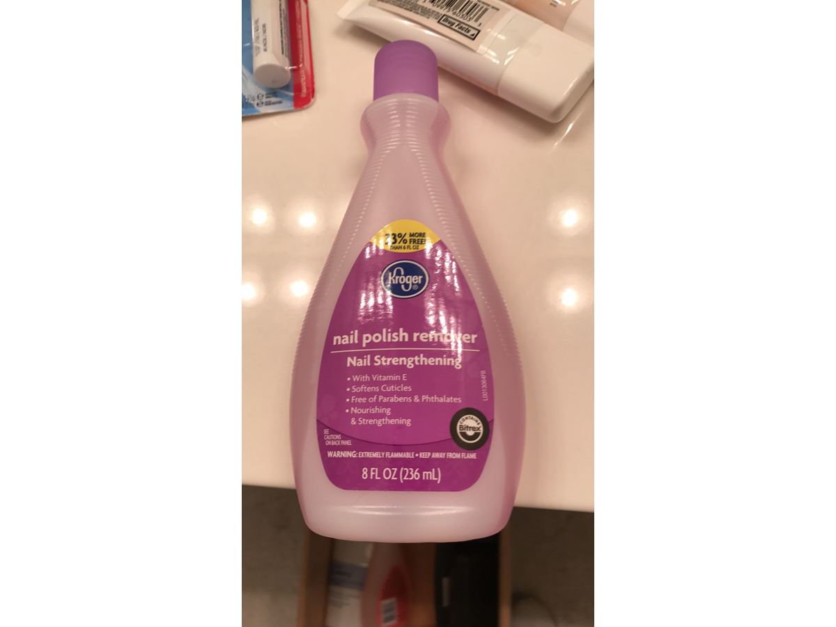 Kroger Nail Polish Remover, Nail Strengthening, 8 fl oz Ingredients and
